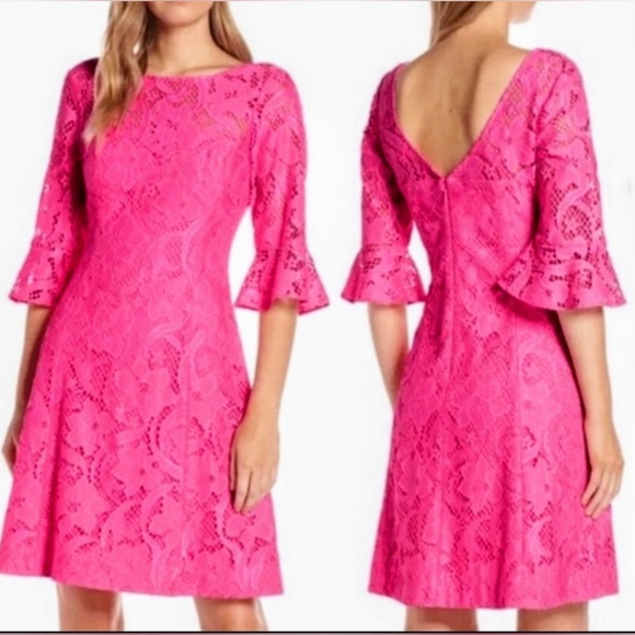 Lilly Pulitzer NWT Allyson Dress Pink Tropics Floral Lace $278 Size 0,2 - Picture 9 of 13